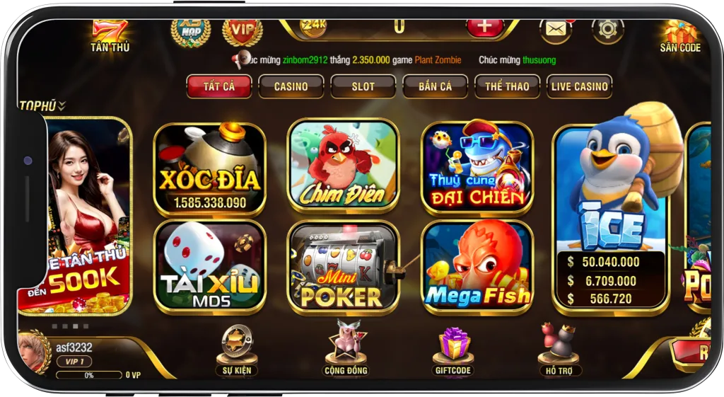 Giao diện 24KClub