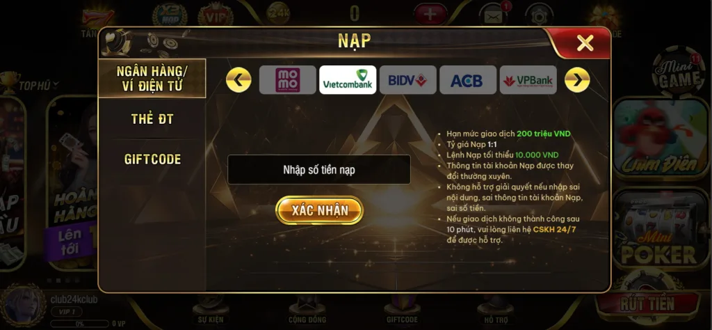 Nạp Thẻ 24Kclub