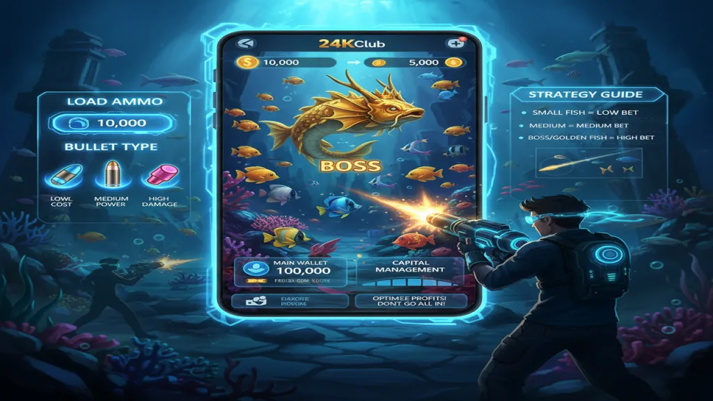 Hướng dẫn cách nạp đạn và chọn mức cược Bắn cá 24KClub