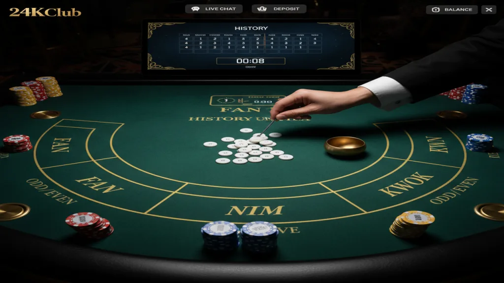 Cách chơi Fan Tan trực tuyến 24KClub