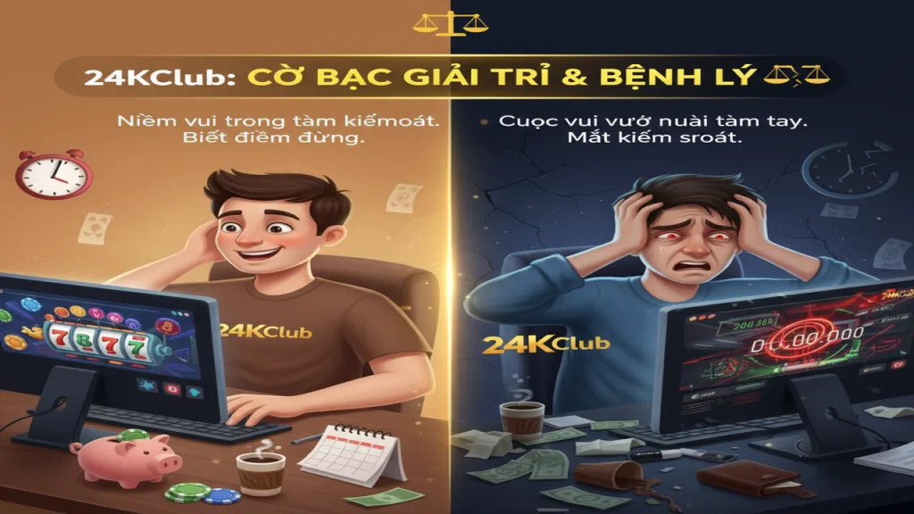 Phân biệt cờ bạc giải trí và cờ bạc bệnh lý 24KClub