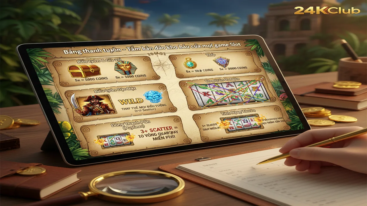 Hướng dẫn đọc bảng thanh toán (Paytable) trong Slot 24KClub