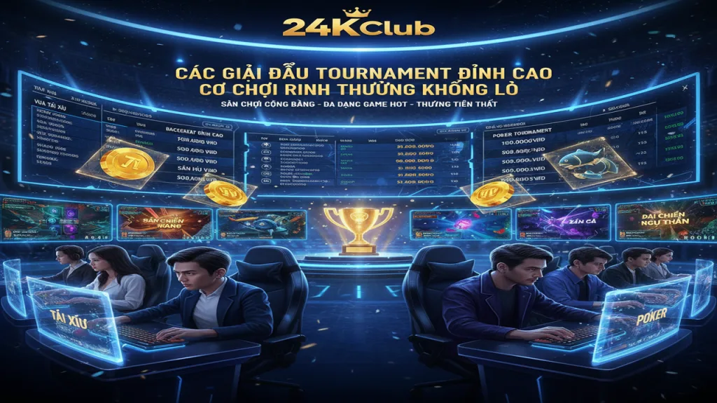 Cách tham gia giải đấu (Tournament) nhận tiền thật 24KClub