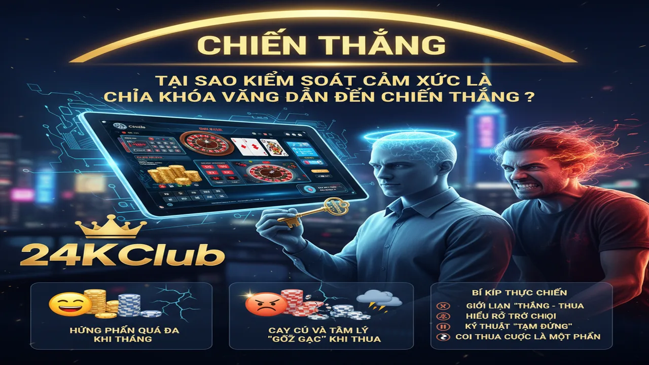 Nghệ thuật kiểm soát cảm xúc khi chơi Casino 24KClub