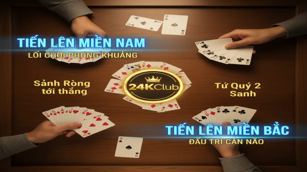 Cách chơi bài Tiến lên miền Bắc vs miền Nam 24KClub