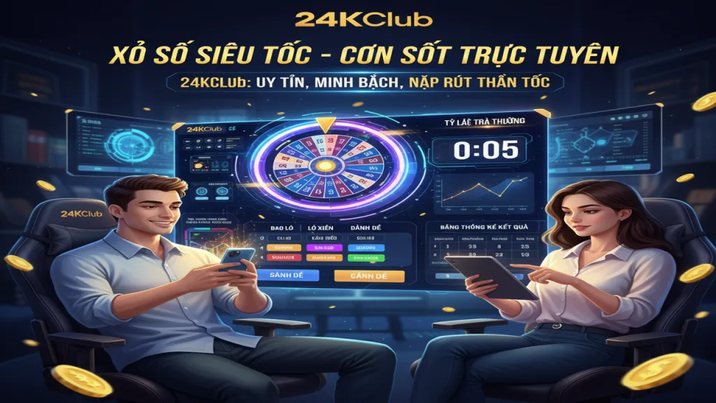 Hướng dẫn chơi Xổ số siêu tốc: Cược nhanh thắng 24KClub